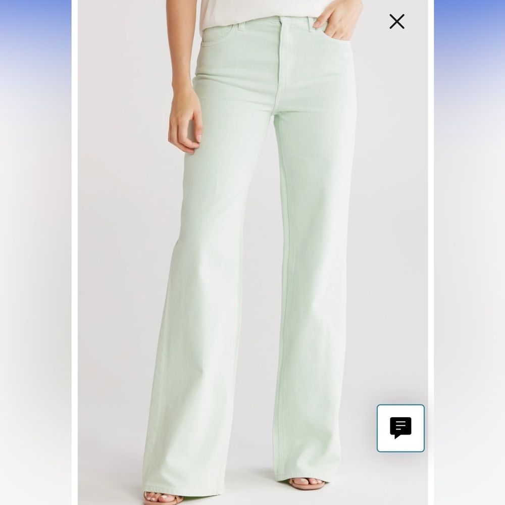 NWT Alice + Olivia SEA SPRAY HIGH WAISTED WEEZY WIDE LEG JEANS Size 26